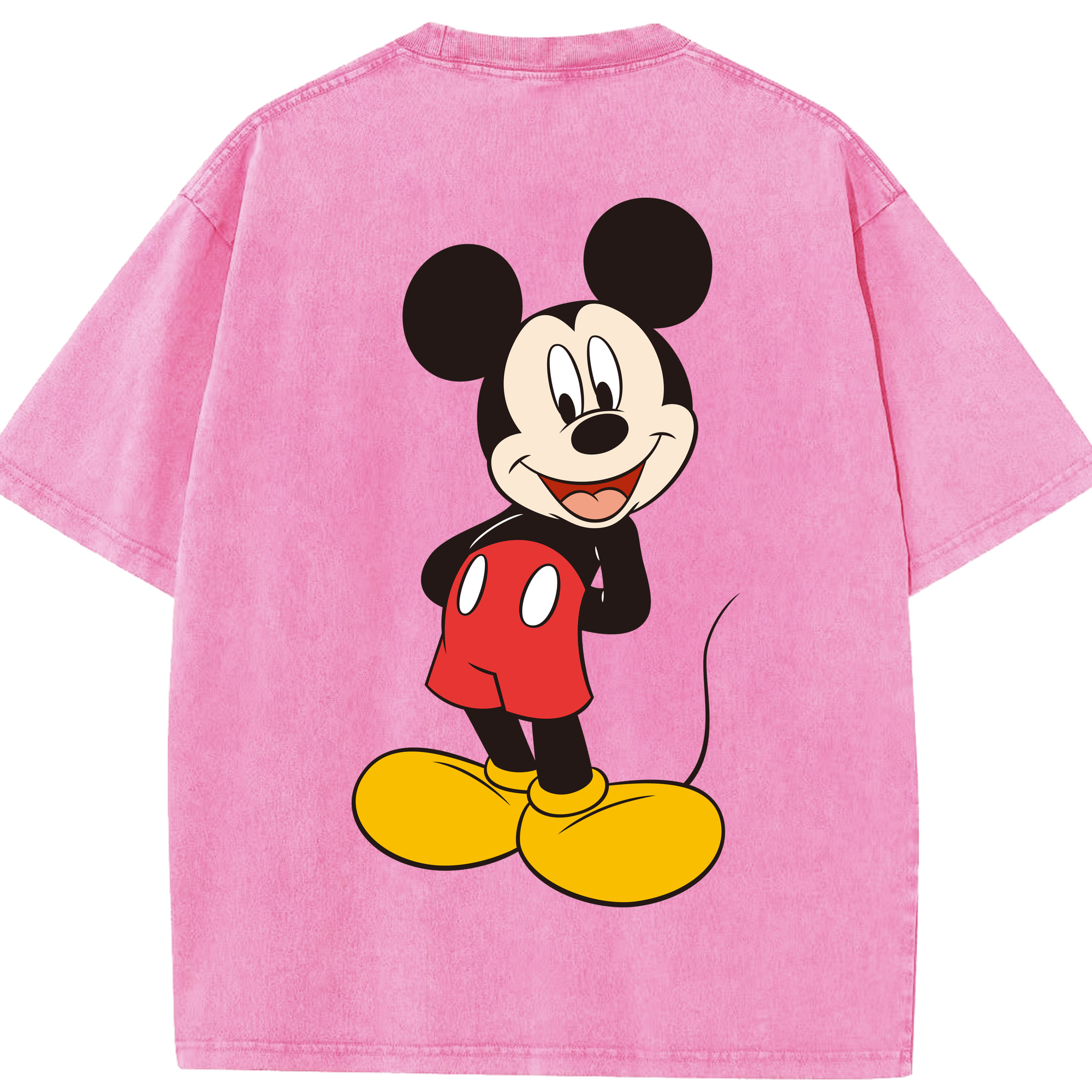 （画像用） ミッキーマウス Mickey Mouse 綿100% ヴィンテージ風 半袖Tシャツ（背面プリント）